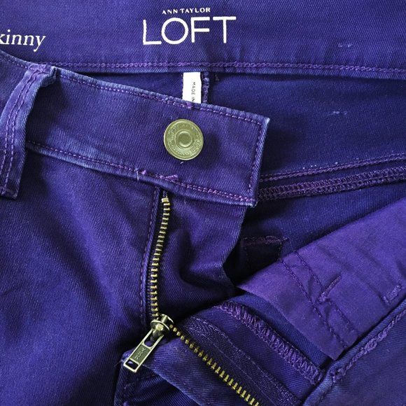 LOFT Modern Skinny Jeans, Plum Purple, Size 25/OP - Picture 5 of 7